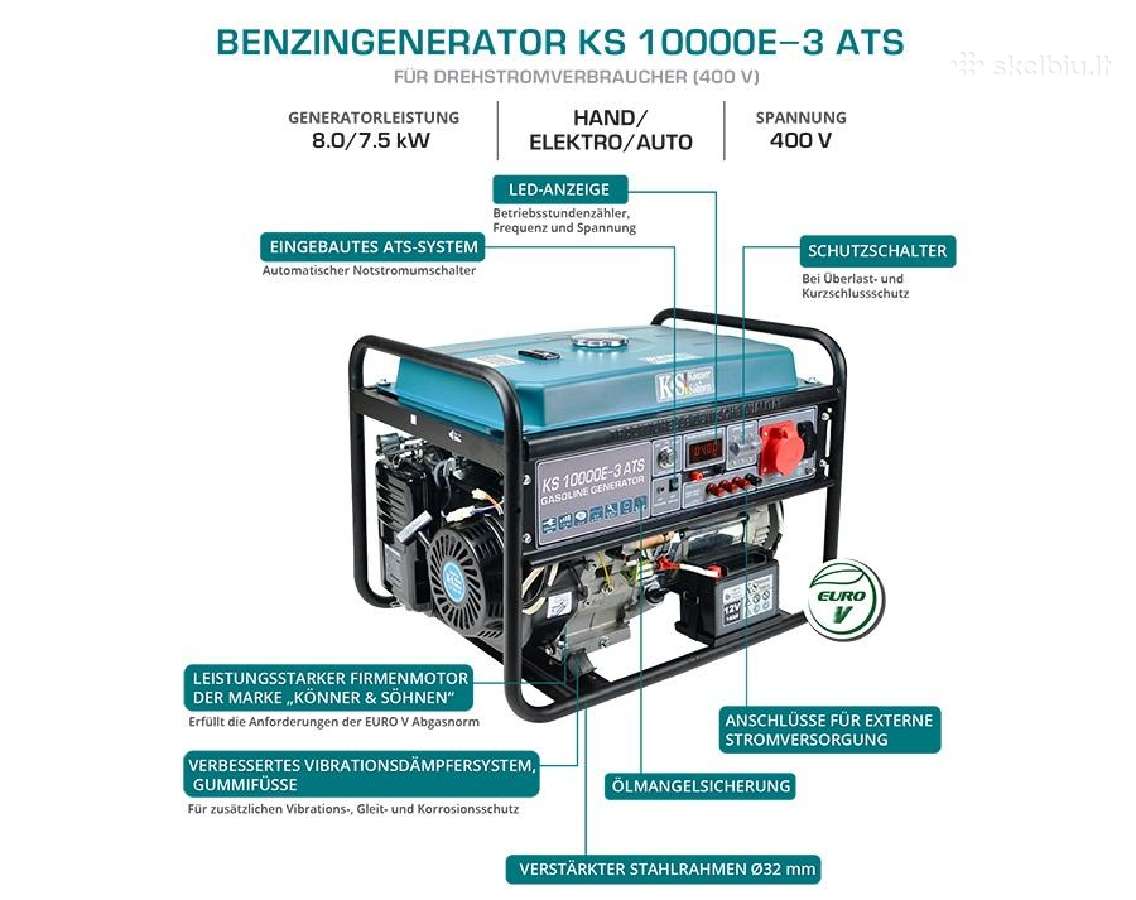 Elektros generatorius Könner & Söhnen su Ats 8kw - nuotraukos Nr. 3