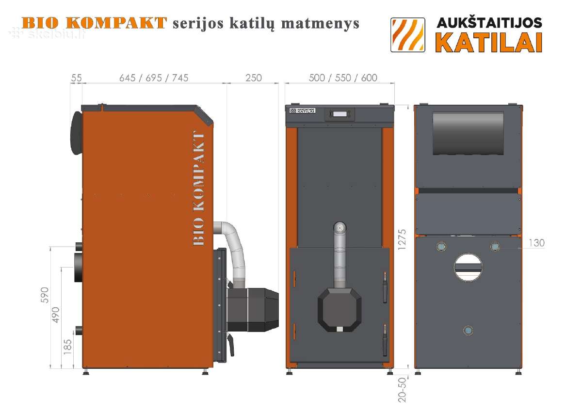 5 klasės granulių katilas "Bio Kompakt" 10,15,20 - nuotraukos Nr. 3