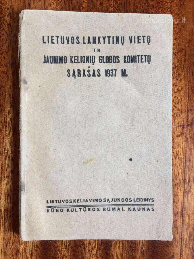 Lietuvos lankytinu vietu irkt. sarasas, 1937m.