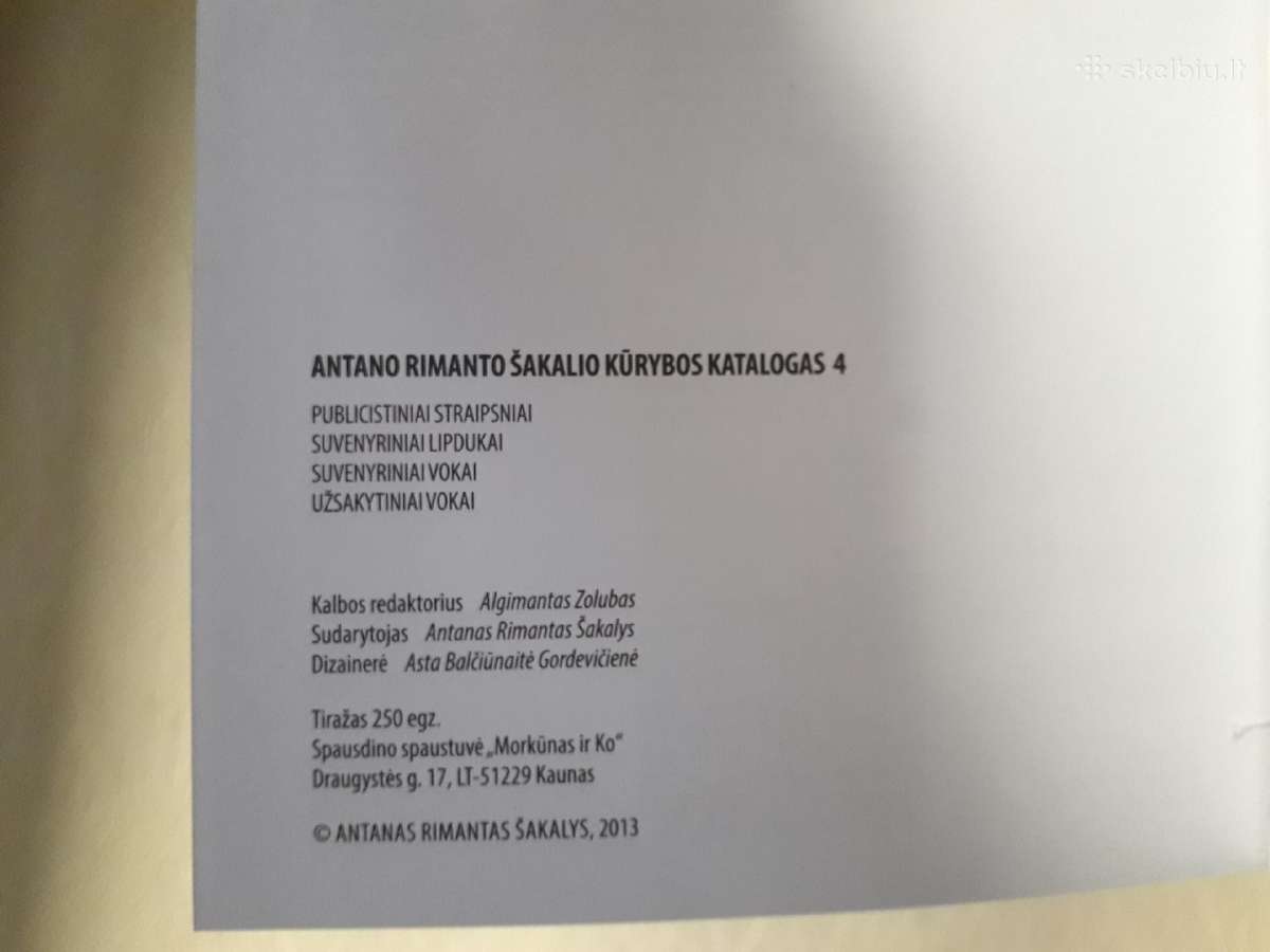 Antano Rimanto Šakalio vokų katalogai - nuotraukos Nr. 18