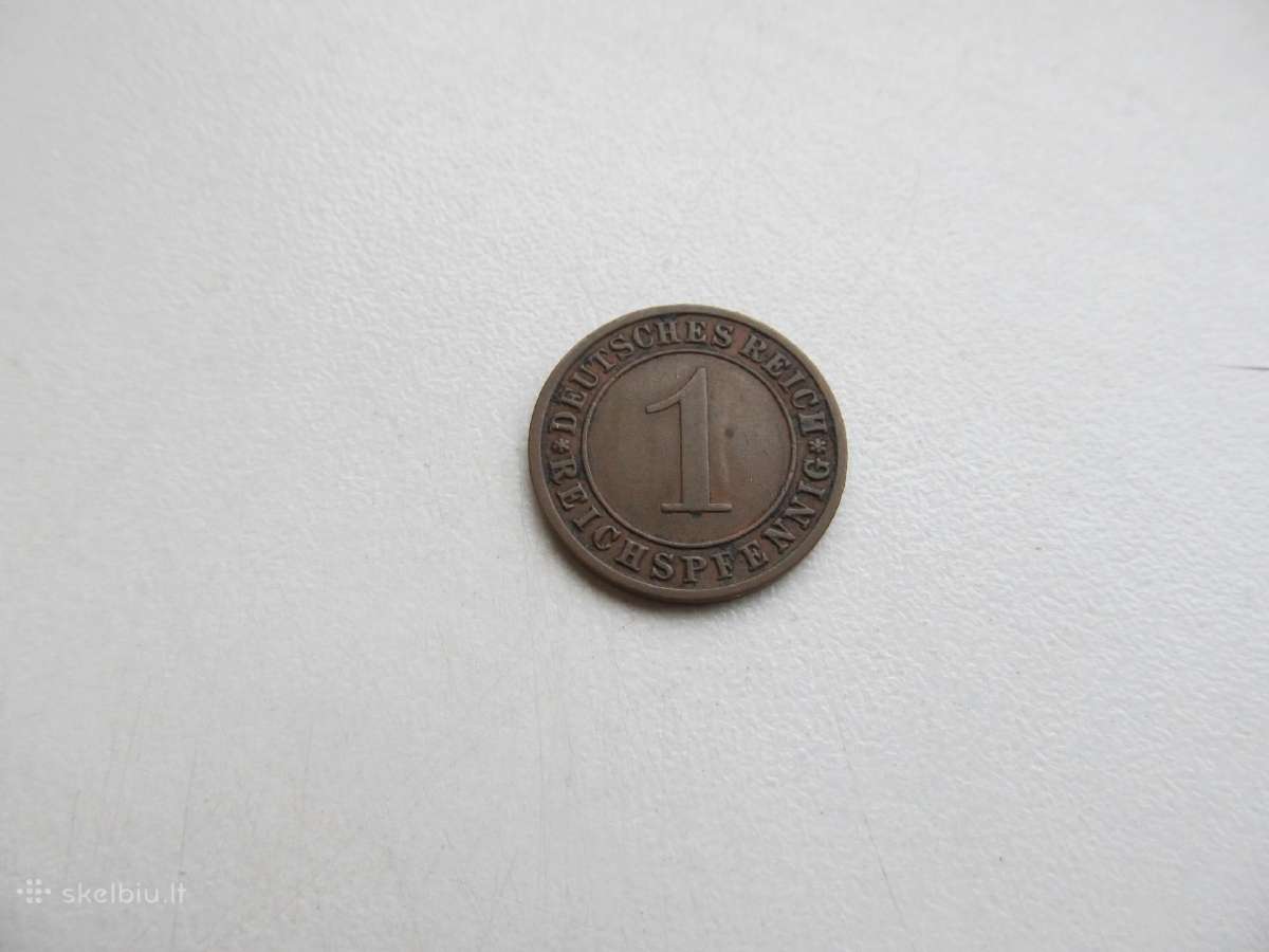 1 reichspfennig , Vokietija ,1930 A ,1931 E, 1935e - nuotraukos Nr. 3