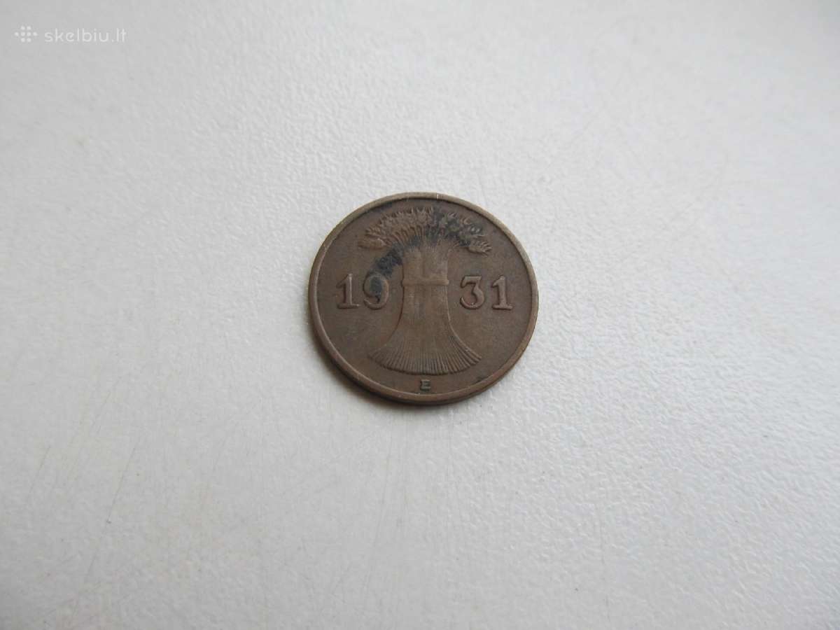 1 reichspfennig , Vokietija ,1930 A ,1931 E, 1935e - nuotraukos Nr. 4