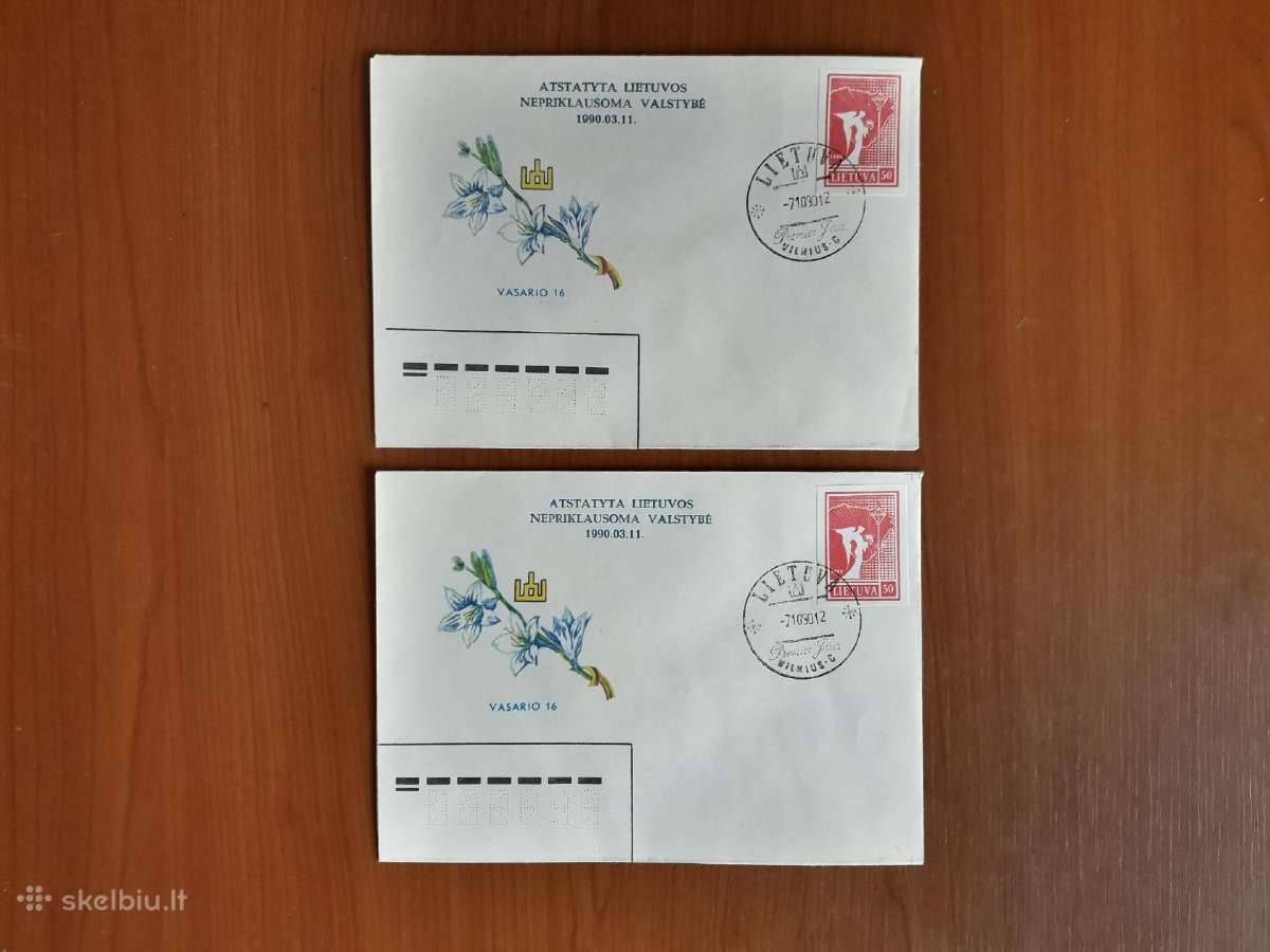 Lietuvos pirmos dienos vokai su dviguba klaida