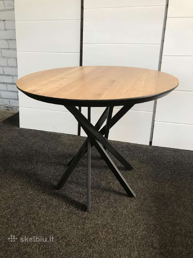 Apvalūs ąžuoliniai stalai nuo 100cm. iki 170 cm. - nuotraukos Nr. 4