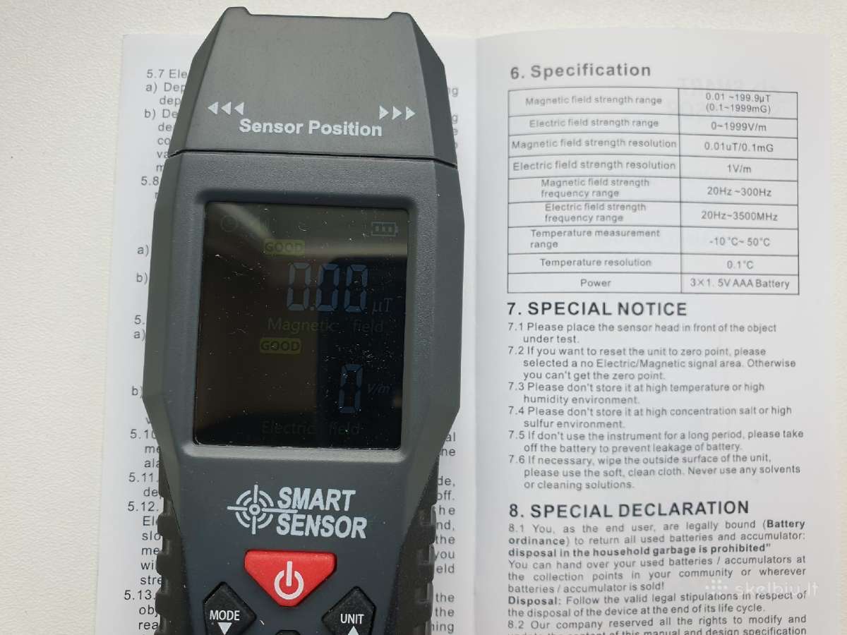 Skaitmeninis Emf elektromagnetinio lauko matuoklis - nuotraukos Nr. 9
