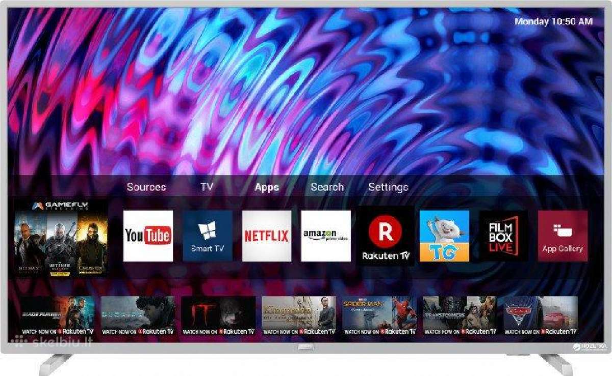 Philips Smart LED 4k TV 50" 126cm. Tvarkingas Uhd.