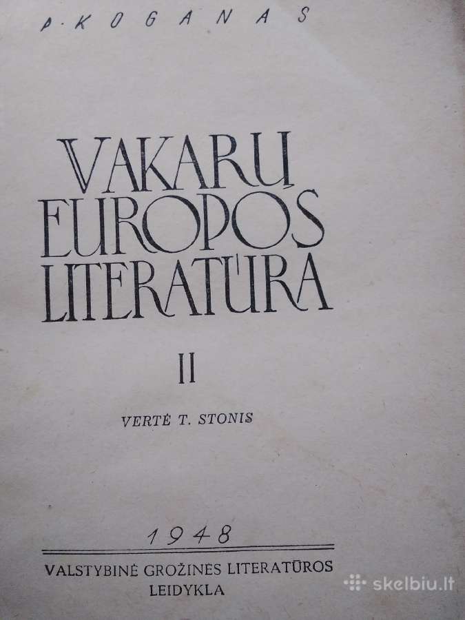 1948 m, Vakarų Europos literatūra 2 tomas - nuotraukos Nr. 2