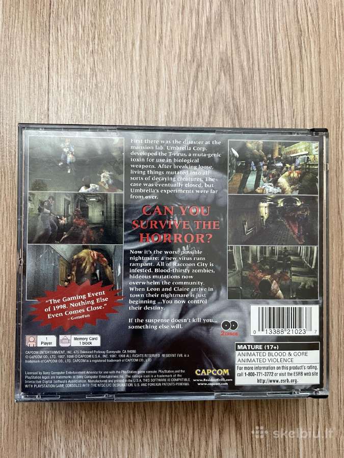 Resident evil 2 Us version ps1 - nuotraukos Nr. 2