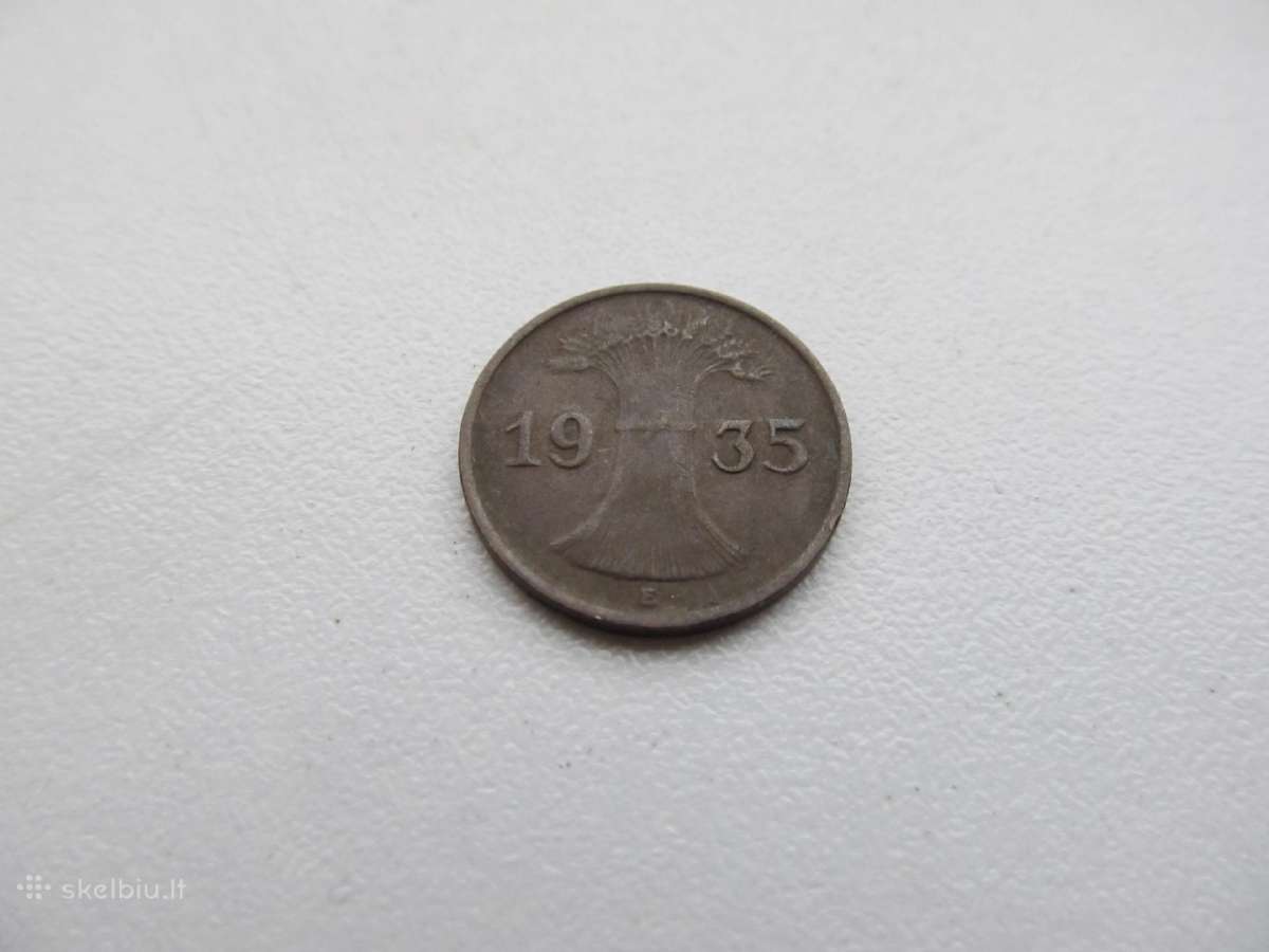 1 reichspfennig , Vokietija ,1930 A ,1931 E, 1935e - nuotraukos Nr. 6