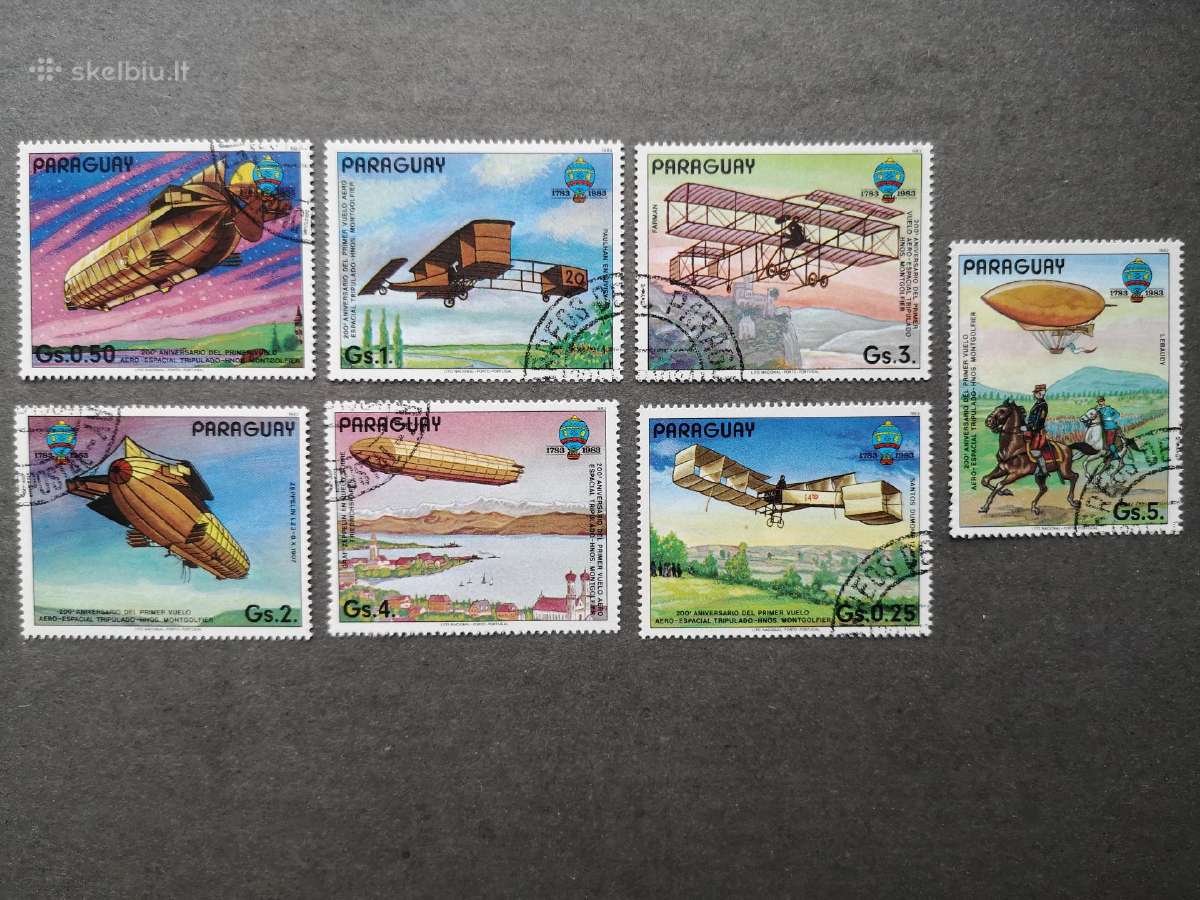 Aviacija, dirižabliai. Paraguay. Serija iš 7 p.ž.
