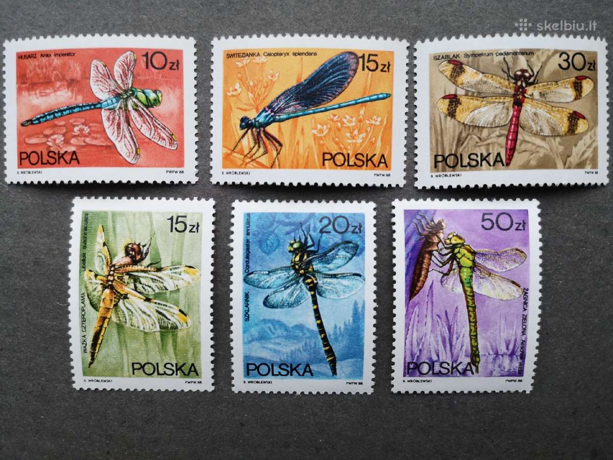 Fauna, vabzdžiai. Polska. Serija iš 6 p.ž.