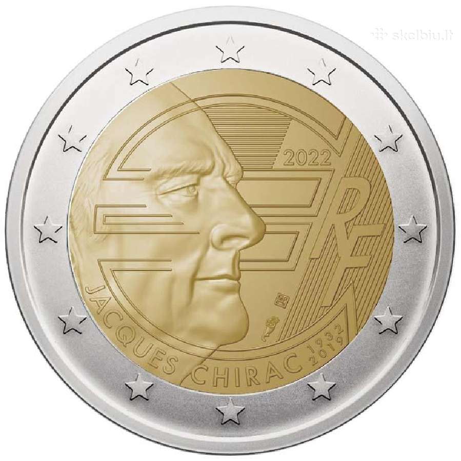Prancūzija 2 Eurai, 2022 Jacques Chirac Uc114