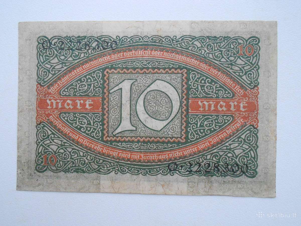 10 markių 1920m a'unc - nuotraukos Nr. 2