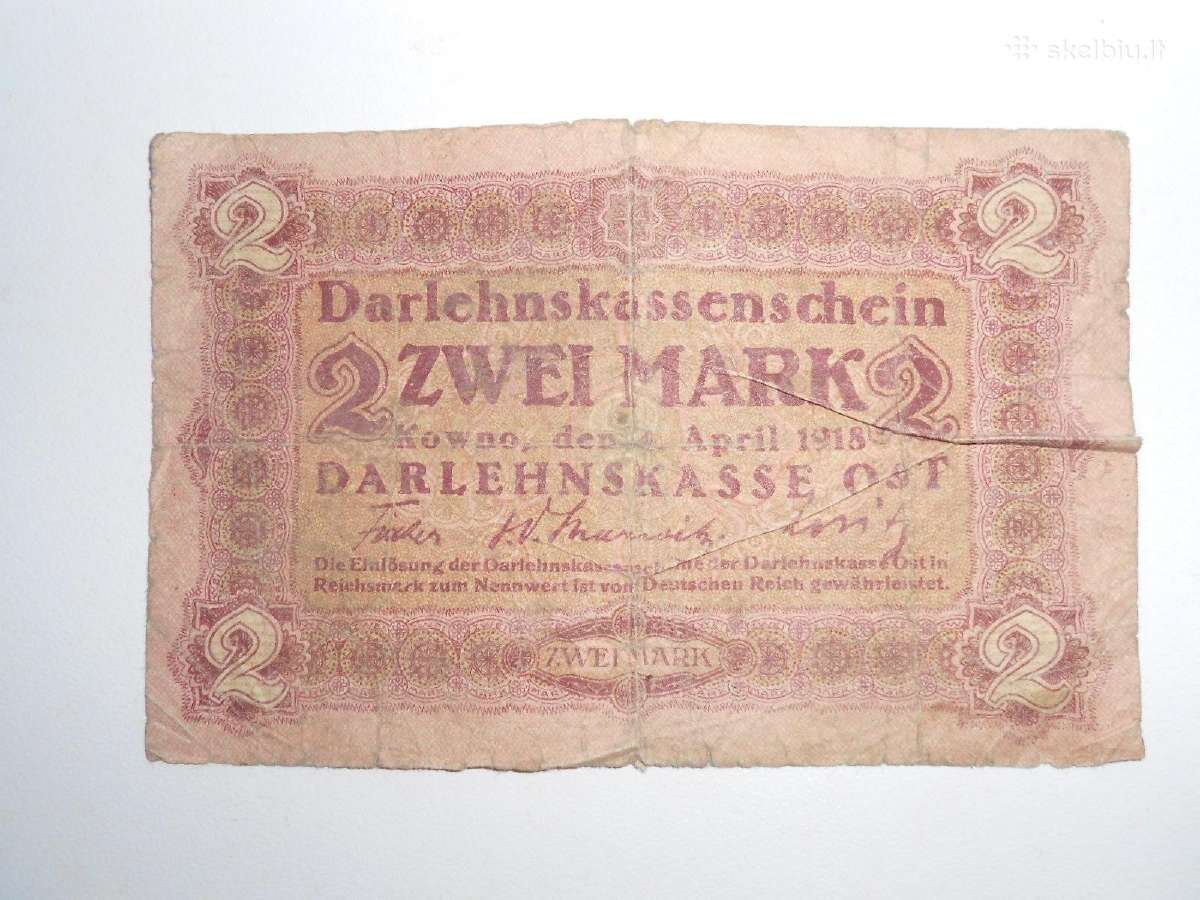 2 ostmarkes Kaunas 1918m
