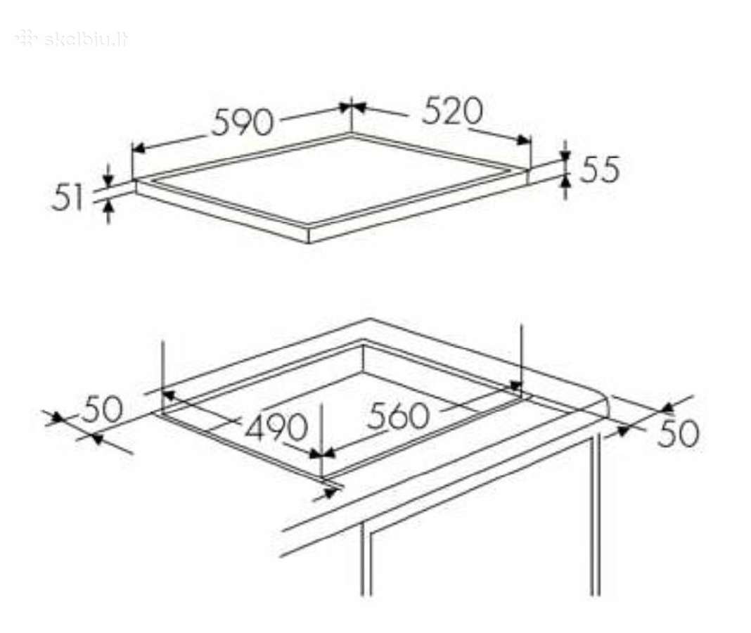 Indukcinės plokštės Wolkenstein 60cm 2x Flex Zone - nuotraukos Nr. 6