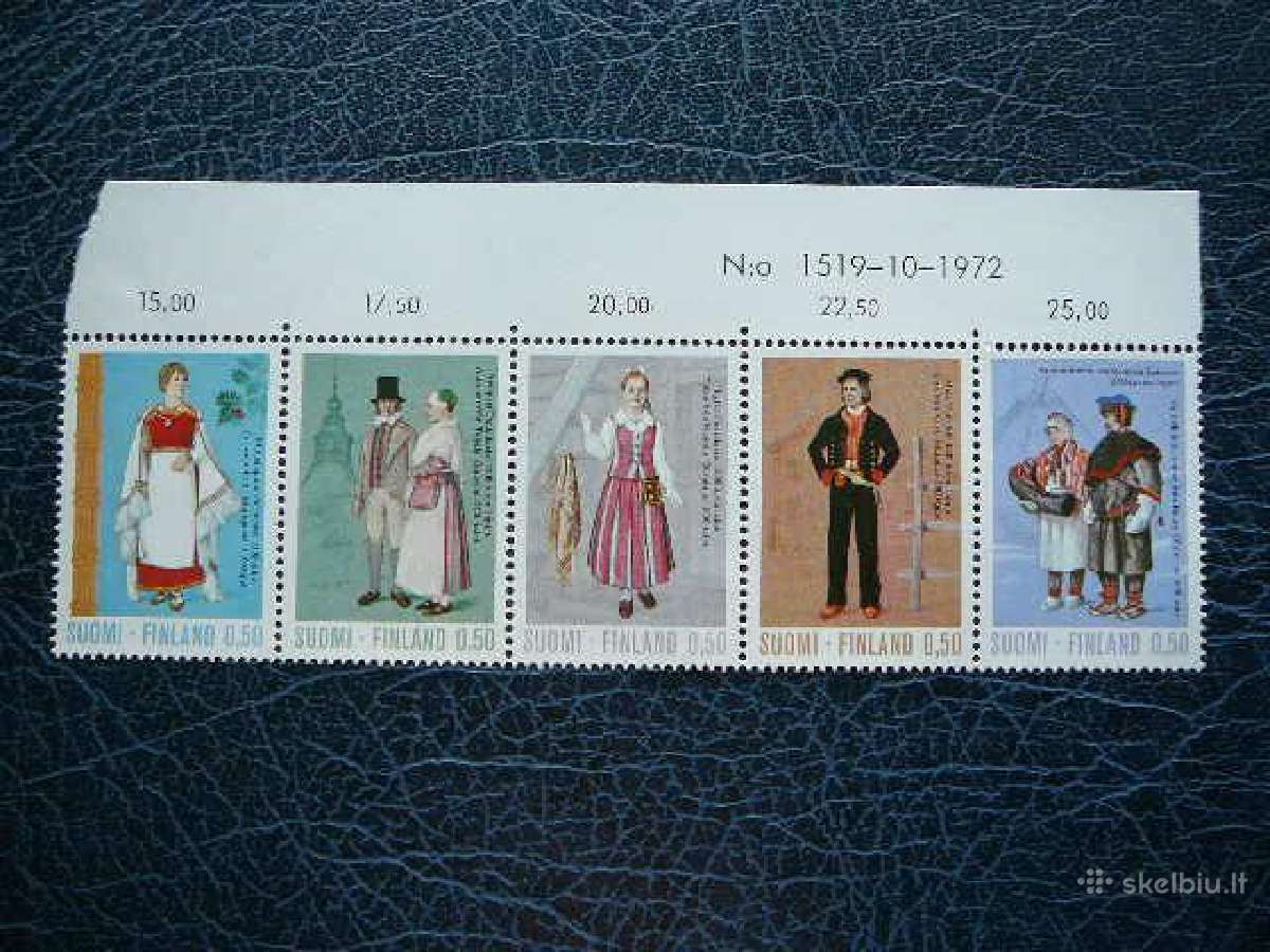 Nacionaliniai kostiumai Suomija 1972 Mnh sm710/4S