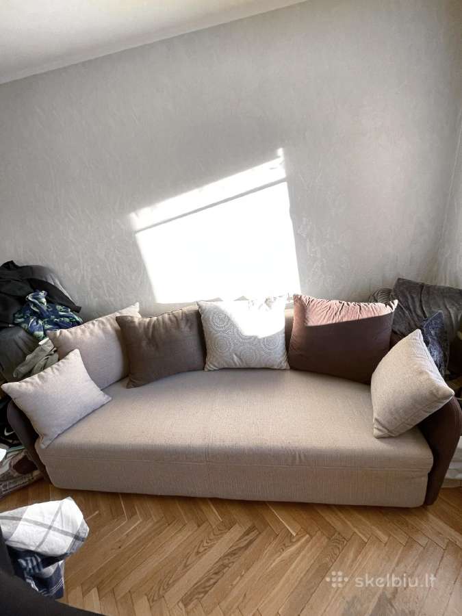 Šviesiai ruda kreminė sofa dvigulė - nuotraukos Nr. 2