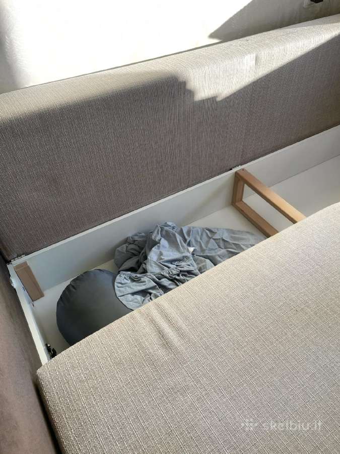 Šviesiai ruda kreminė sofa dvigulė - nuotraukos Nr. 7