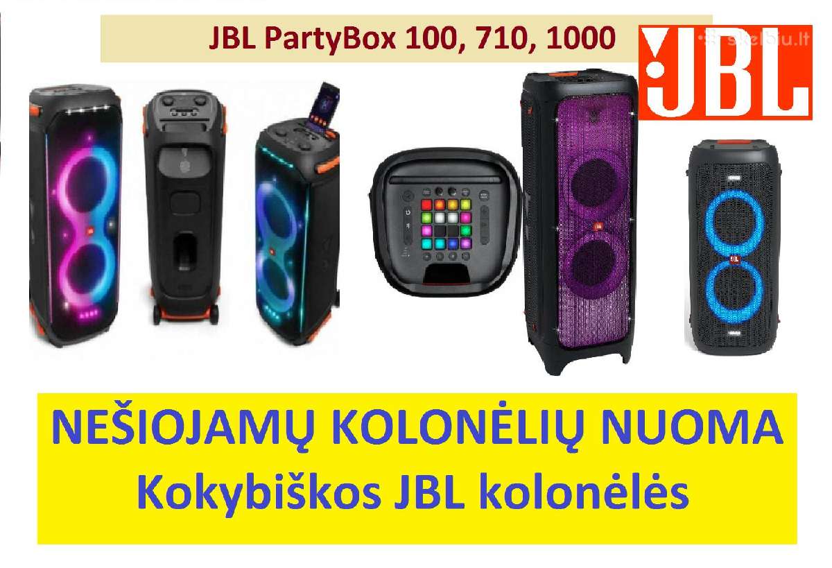 Kolonėlės nuoma / garso aparatūros jbl nuoma
