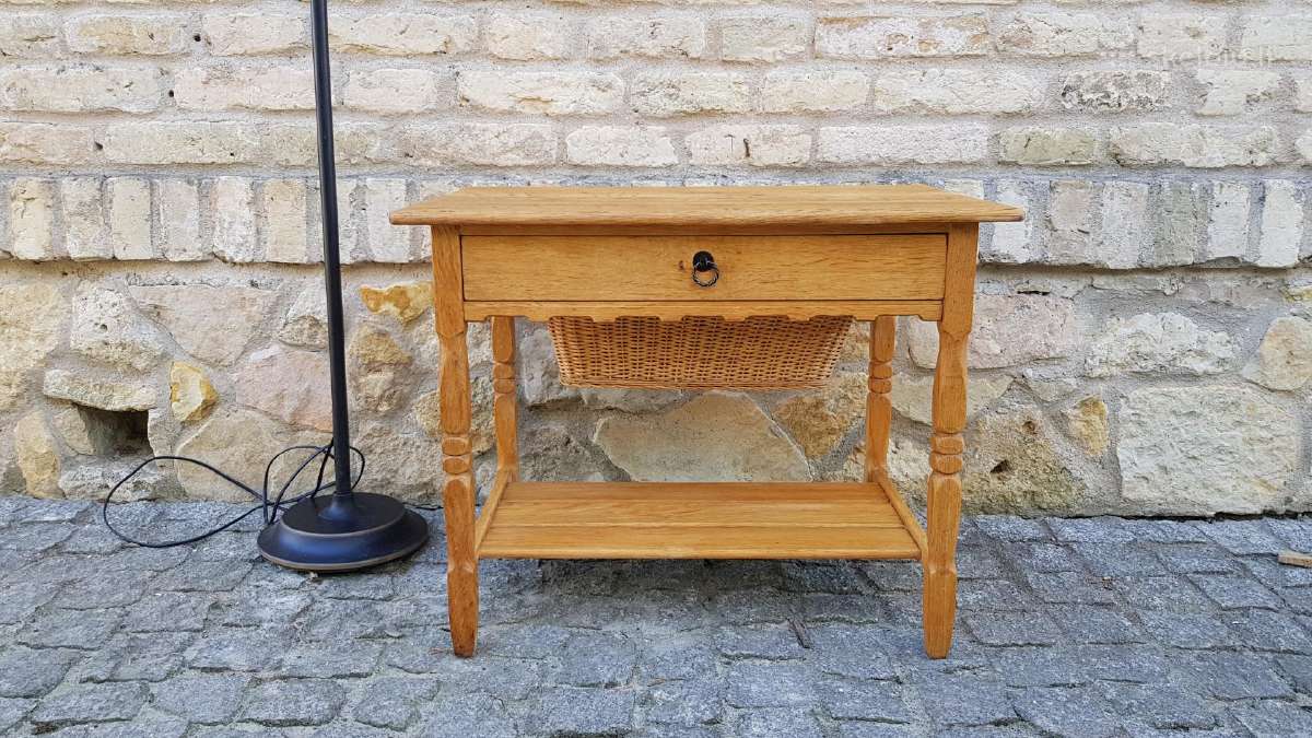 Vintažinis mid century kėnio masyvo staliukas - nuotraukos Nr. 12