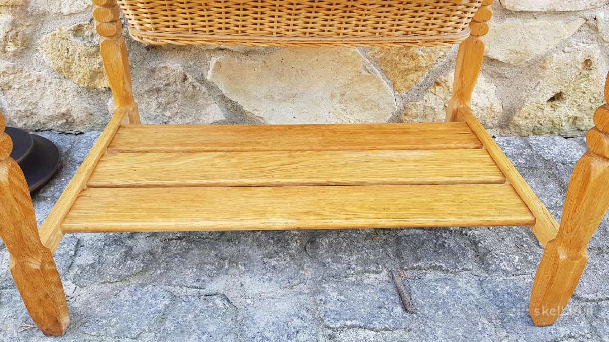Vintažinis mid century kėnio masyvo staliukas - nuotraukos Nr. 13