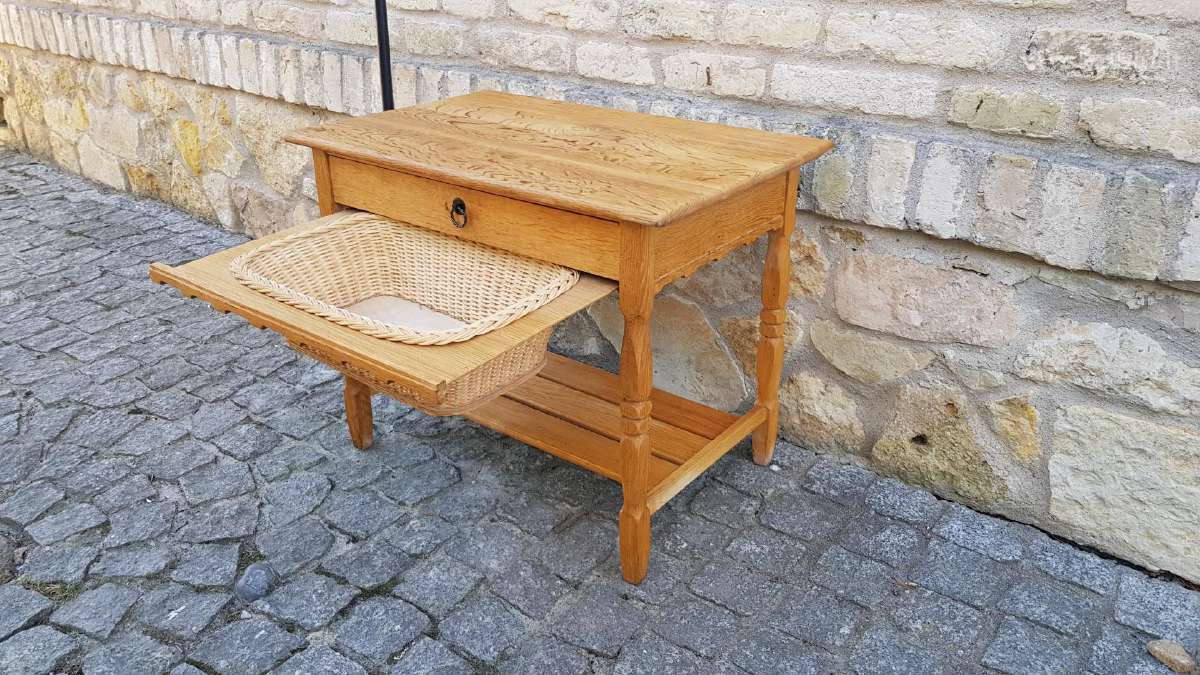Vintažinis mid century kėnio masyvo staliukas - nuotraukos Nr. 15