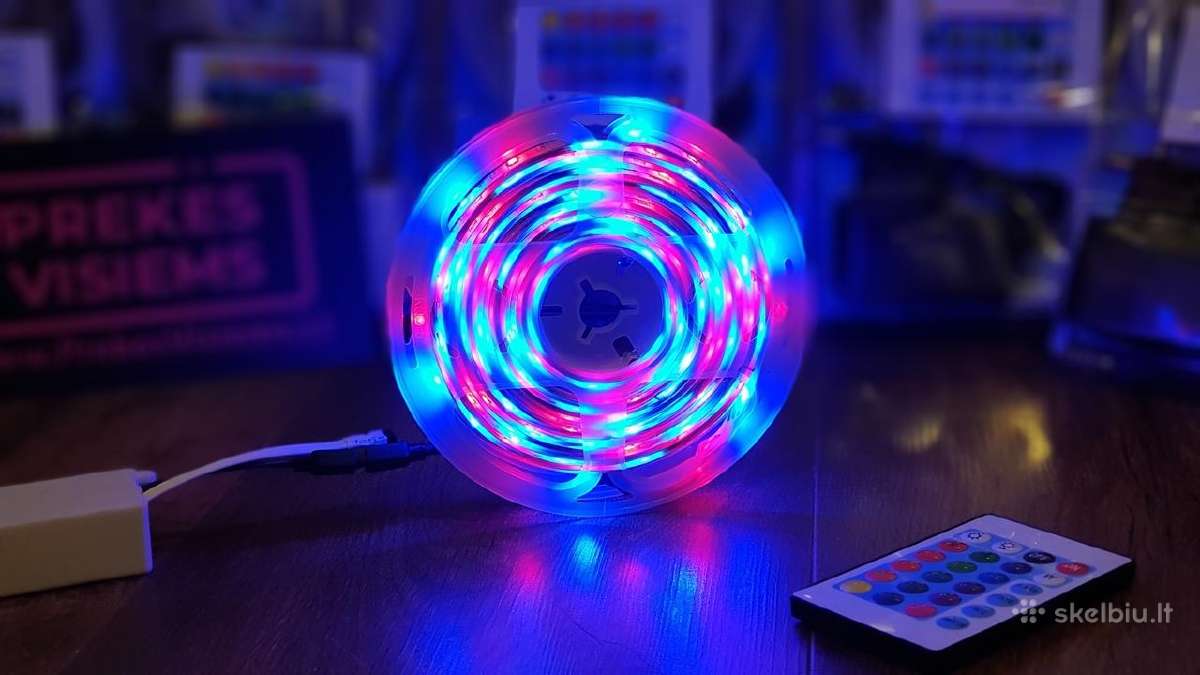 LED juosta 5m atspari drėgmei Rgb su valdymo pultu - nuotraukos Nr. 19