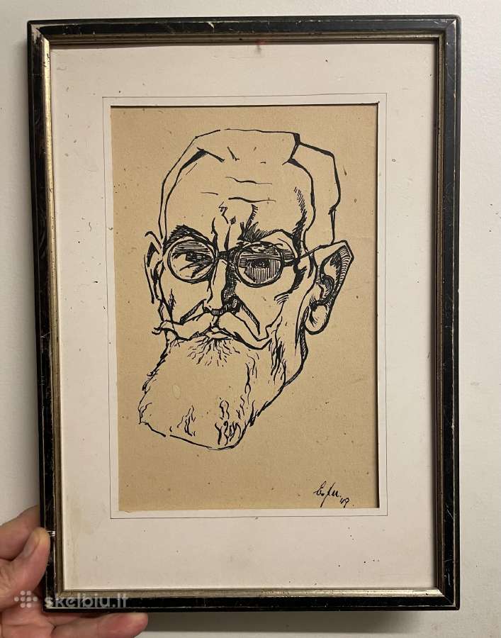 Sena grafika portretas