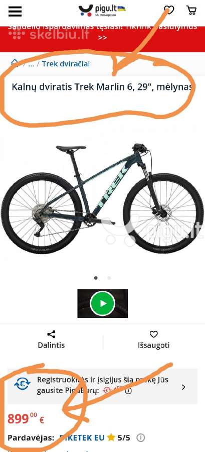 2022 modelis du Trek Marlin 6 Mtb su 