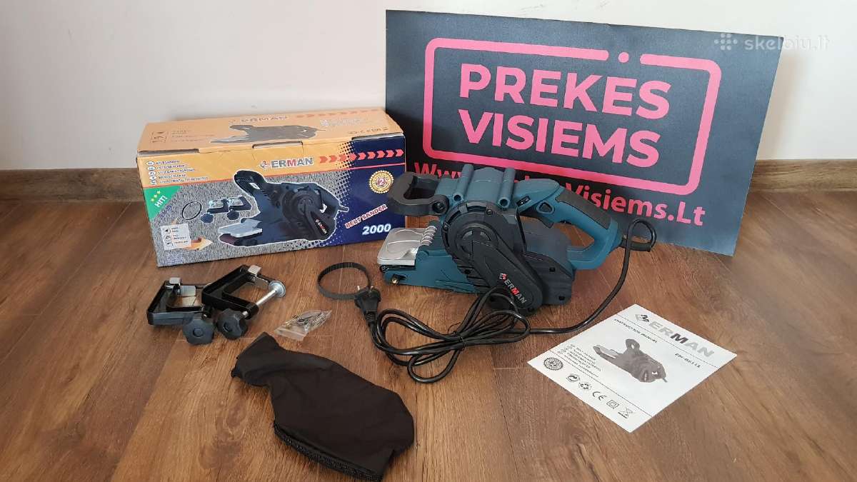 Apvalus elektrinis šlifuoklis, juostinis šlifuok.