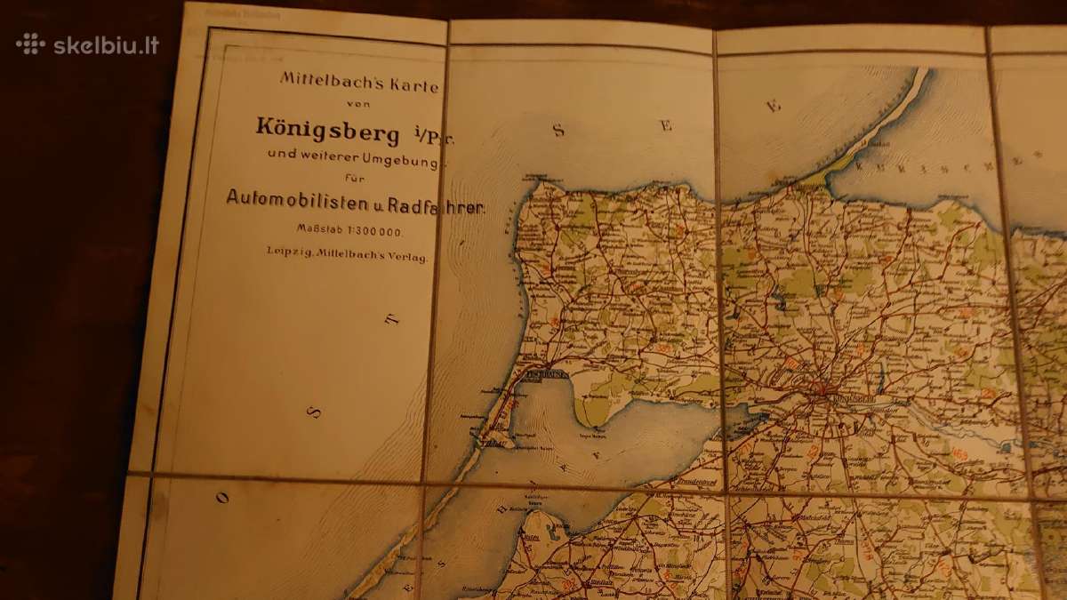 1910 m. Konigsberg originalus žemėlapis - nuotraukos Nr. 2