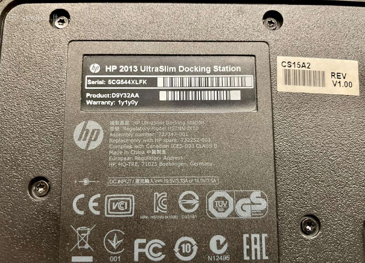 Hp 2013 Ultra Slim Docking Station su maitblokiu - nuotraukos Nr. 6