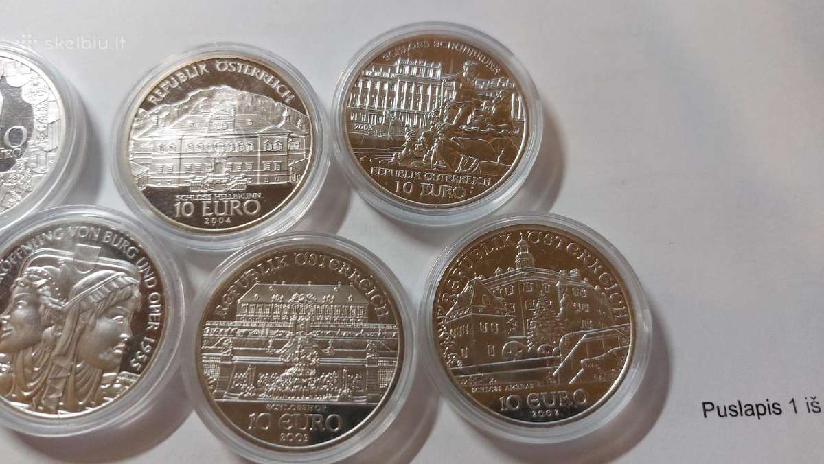 Austrijos 10€ proof kokybės sidabrinės monetos - nuotraukos Nr. 2