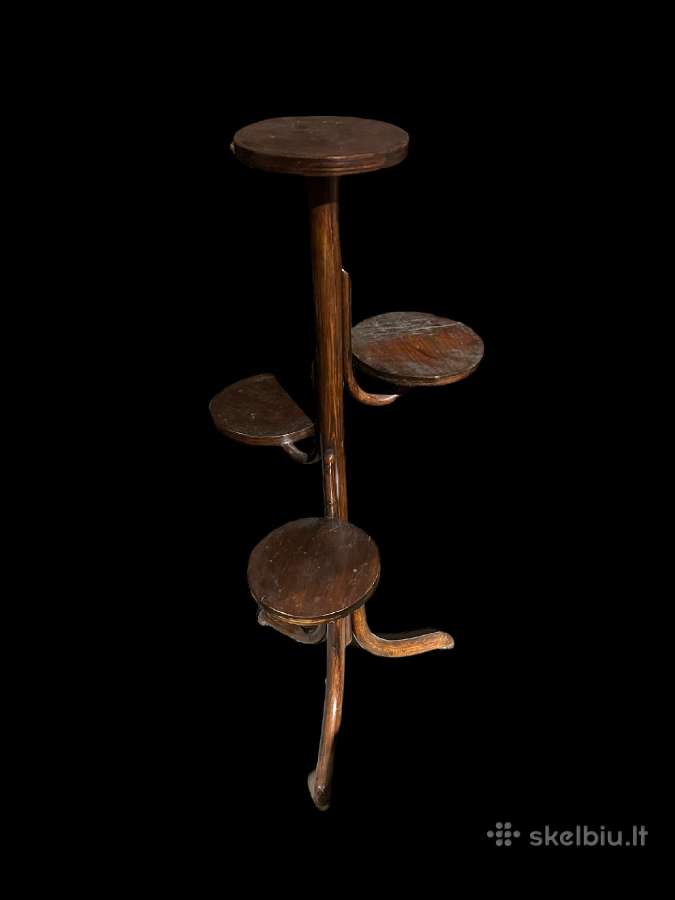 Antikvarinis retas medinis Thonet gėlių stovelis - nuotraukos Nr. 2