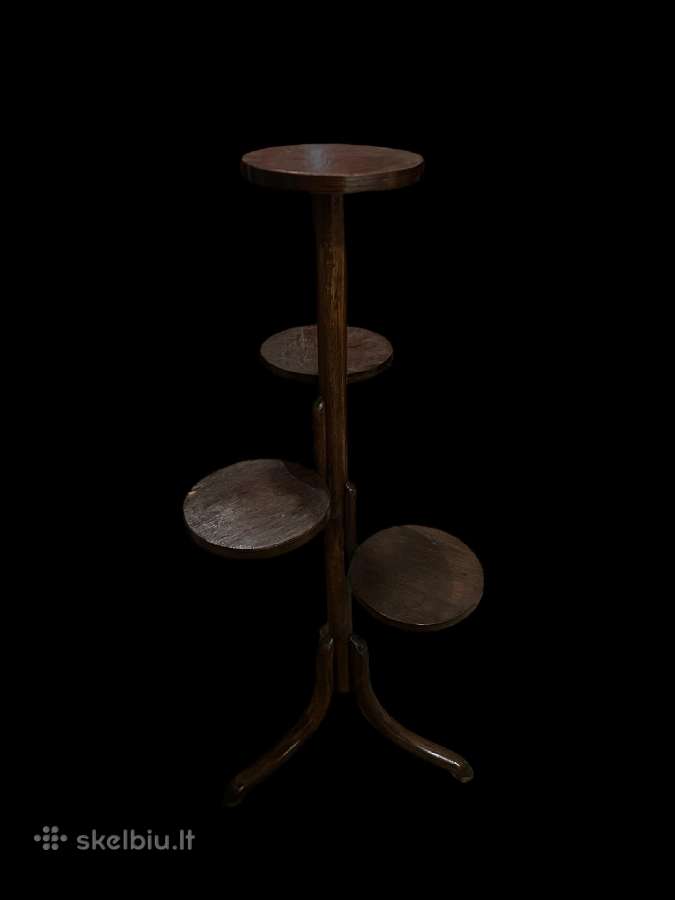 Antikvarinis retas medinis Thonet gėlių stovelis - nuotraukos Nr. 3