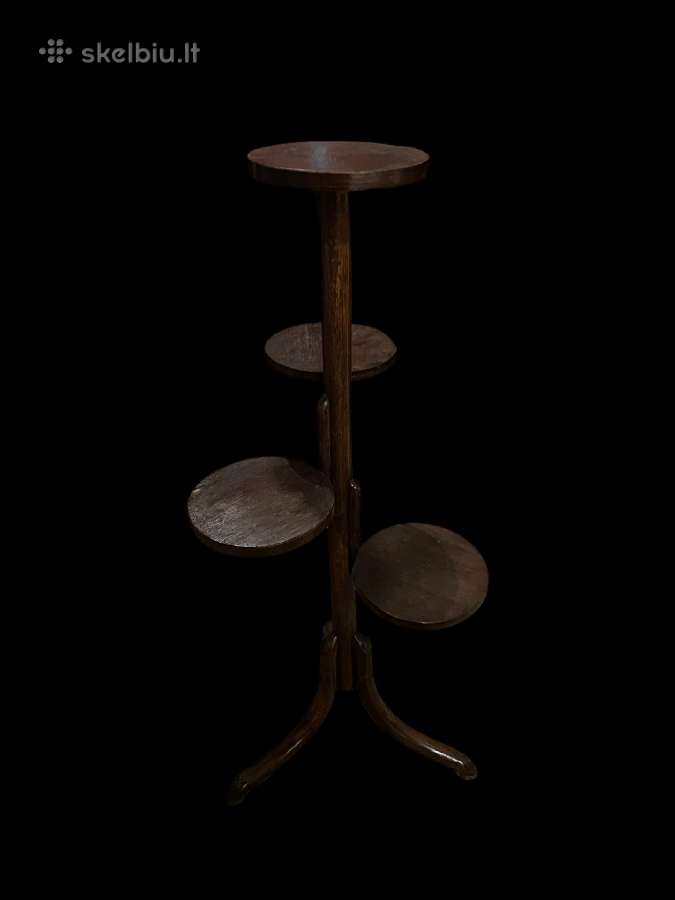 Antikvarinis retas medinis Thonet gėlių stovelis - nuotraukos Nr. 4