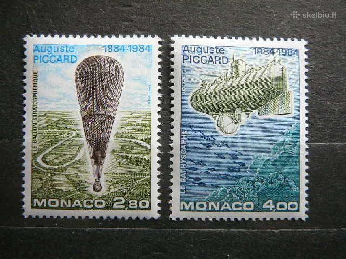 Oro balionai Batiskafas Monakas 1984 Mnh mn1631