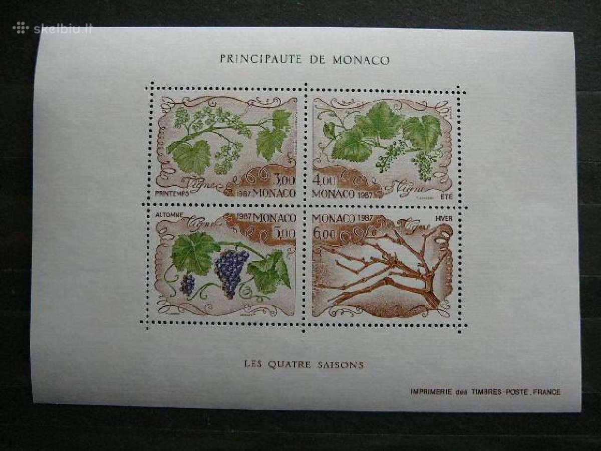 Augalai Metu laikai Monakas 1987 Mnh mn1810
