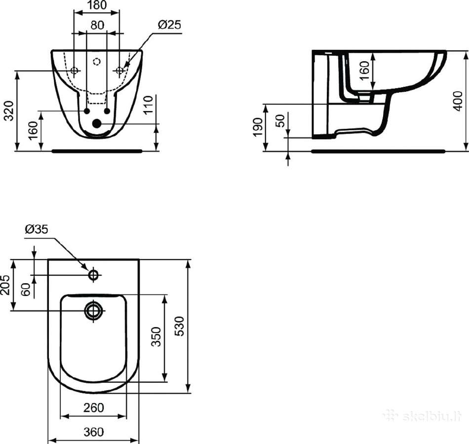 Bidė Ideal Standart Tempo T510001 - nuotraukos Nr. 2