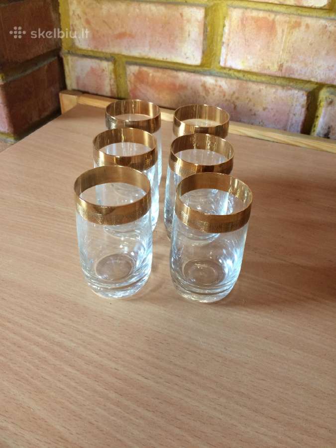 Paauksuotos krikstolines taureles 6vnt.
