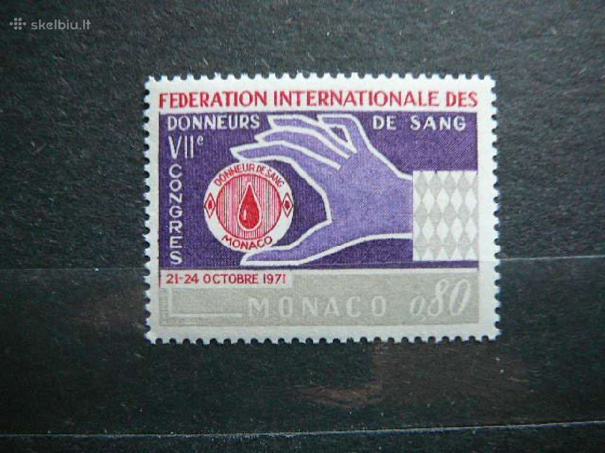 Kraujo donorystė Monakas 1971 Mnh mn1011