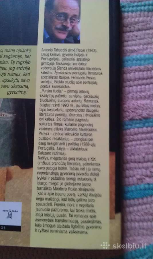 Pereira liudija Antonio Tabucchi 2004 m. - nuotraukos Nr. 2