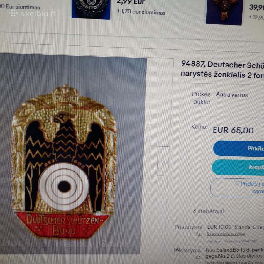 Ankstyvasis, didelis vokiškas (Dsb) nario ženklas. - nuotraukos Nr. 3