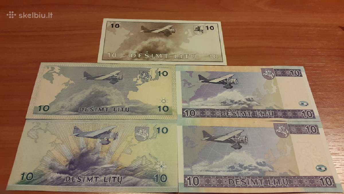 1991,1993,1997,2001,2007 10 lt Unc - nuotraukos Nr. 2