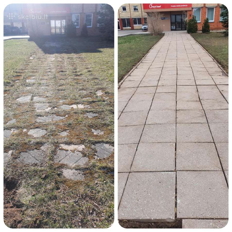 Trinkelių, fasadų, terasų, tvorų plovimas, valymas - nuotraukos Nr. 16