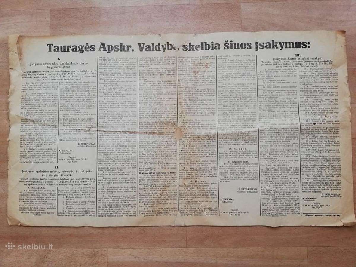 Taurages,ysakai.1934m