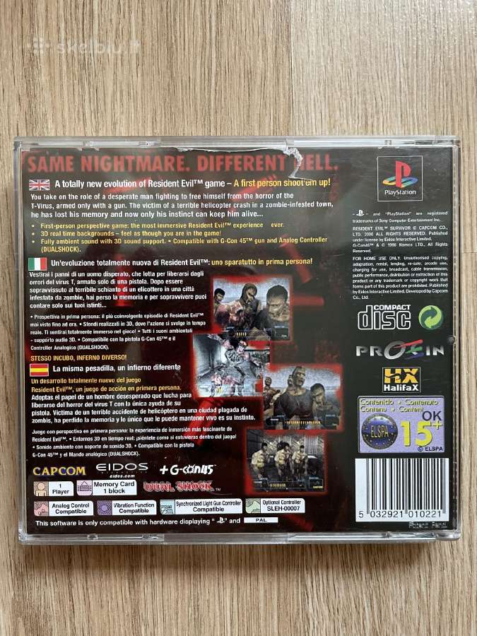 Resident evil survivor ps1, ps2, PS3 pal - nuotraukos Nr. 2