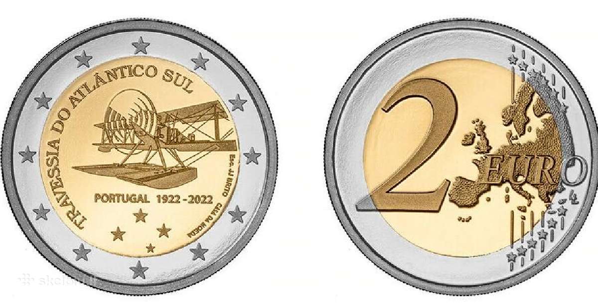 Portugalija 2 eur Lėktuvas 2022 - nuotraukos Nr. 2