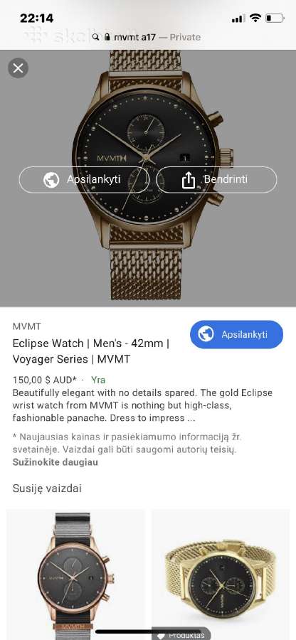 Mvmt Eclipse 42mm moteriškas laikrodis - nuotraukos Nr. 4