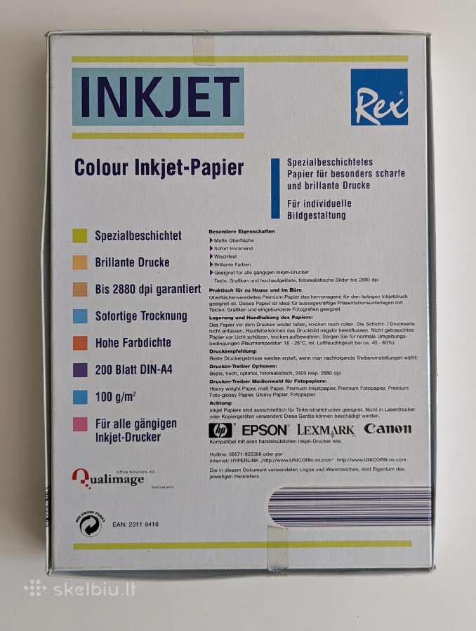 Popierius rašaliniams spausdintuvams Rex - nuotraukos Nr. 2